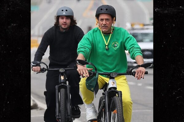 Robert Downey Jr. Malibu Biking with Son Indio in Safety-First Fashion