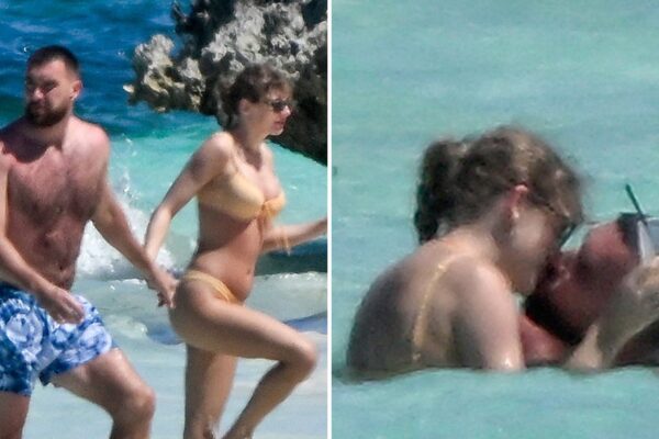 Taylor Swift & Travis Kelce Pack on PDA While Swimming In the Bahamas
